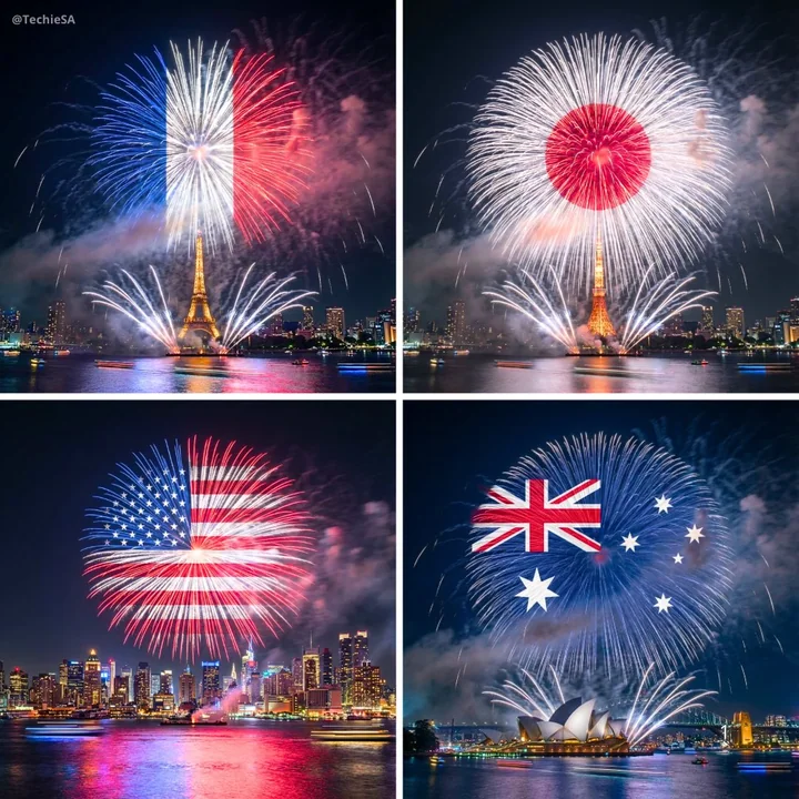 Nighttime fireworks show