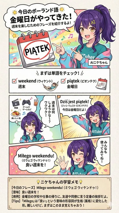 ポーランドの風情をテーマにした教育的要素を含む日本のマンガスタイルのイラストデザイン
