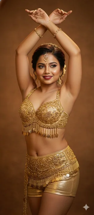 La magnifique danseuse de ventre qui s'agite avec grâce dans l'interplay de lumière et d'ombre