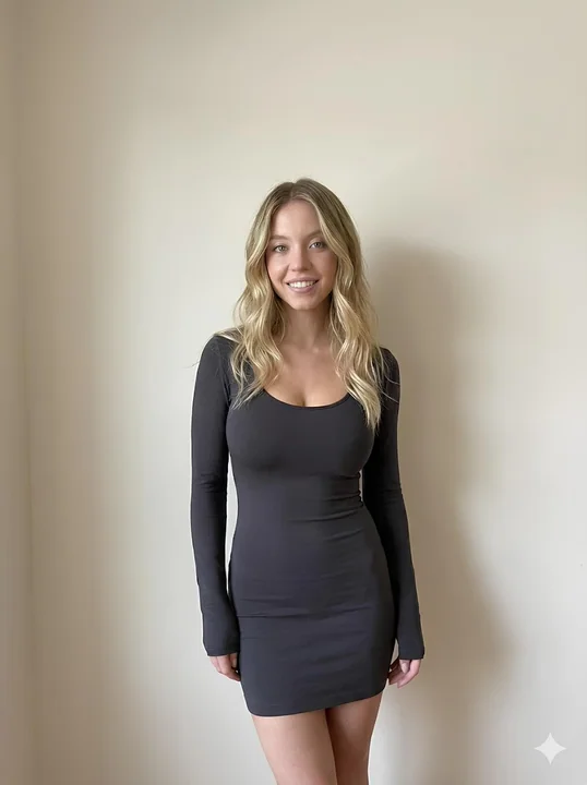 Portrait de jeune fille douce devant un mur monochrome minimaliste