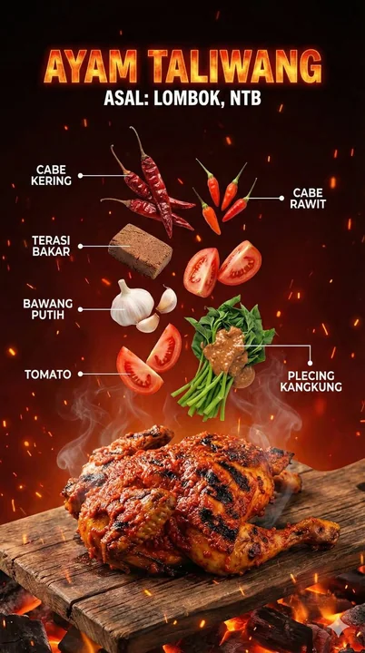 Ultra-realistic Indonesian Floating Food Poster