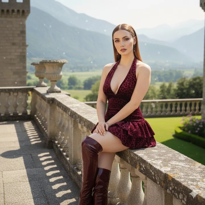 Villa vintage rouge velours d'Anna