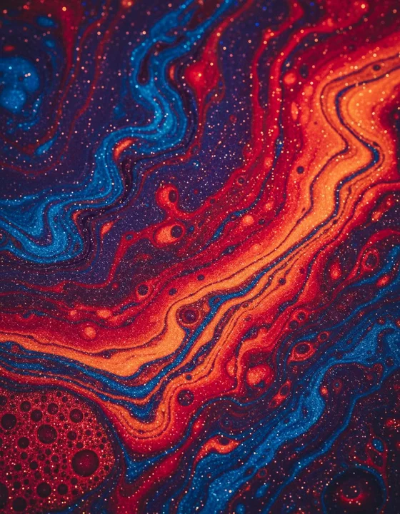 虹彩幻境中的流光溢彩微距