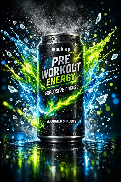 Neon electric energy drink that explodes with power