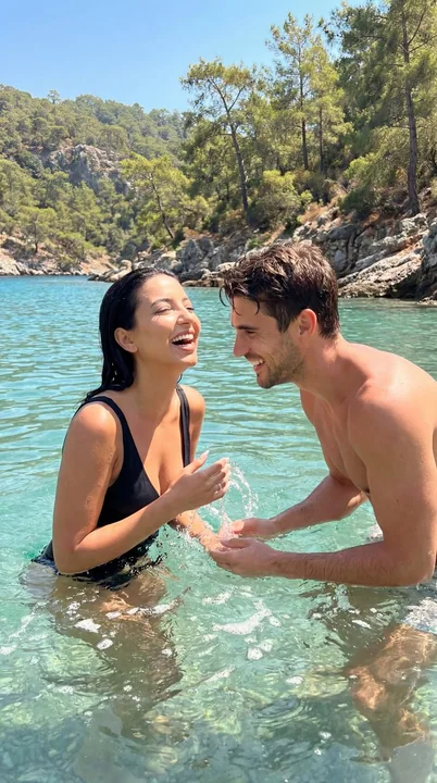 Romantic play in the shallow waters of the Murano Coast