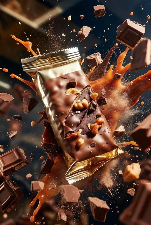 ラグジュアリープロテインバー チョコレート爆発飛濺