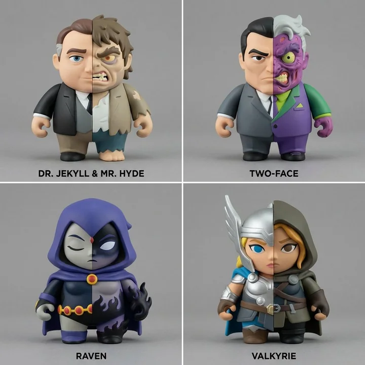 L'art des jouets à double face déchiré