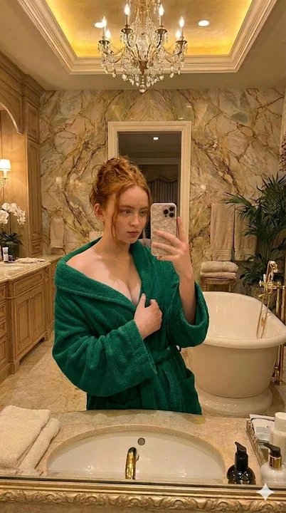 Magnifique reflet dans une salle de bain luxueuse en marbre