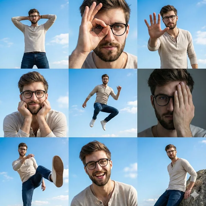 Collage de photos sur une grille 3x3