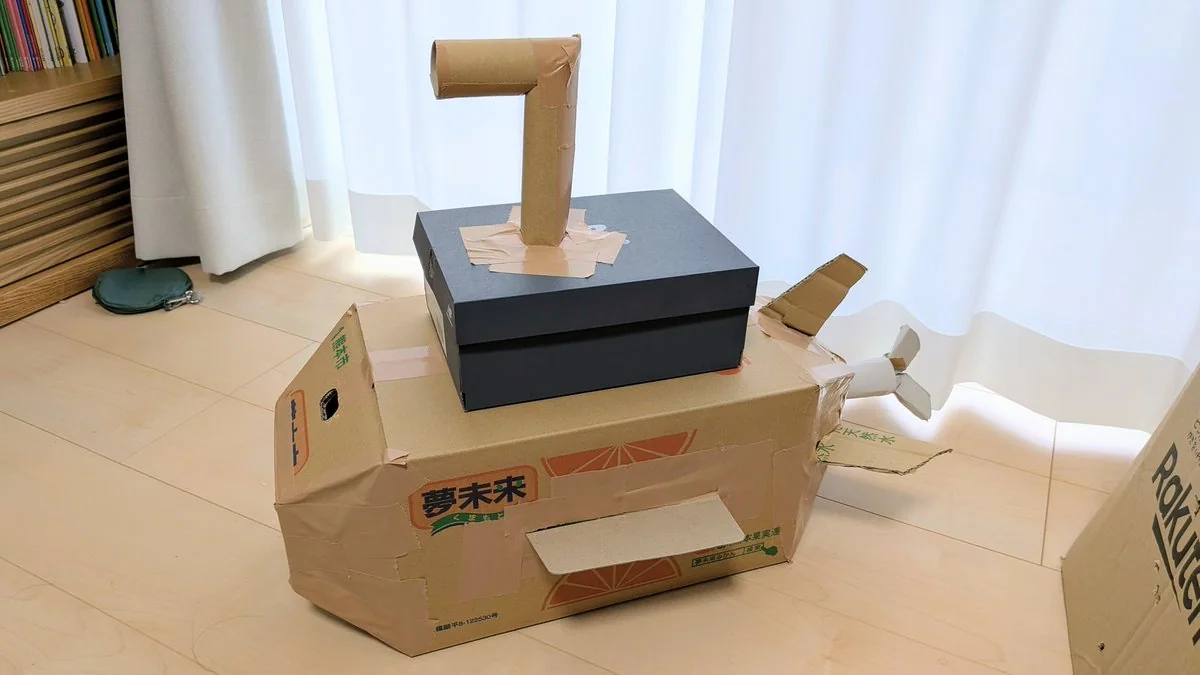 Dreamy Submarine Made from Children's Paper Boxes