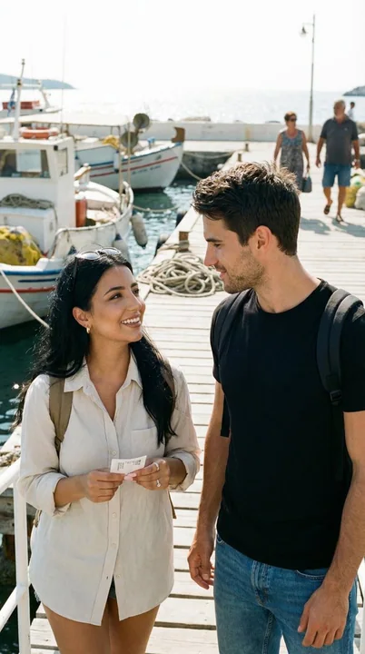 Première vue sur le port d'Égine, les premières lueurs et les premiers sourires