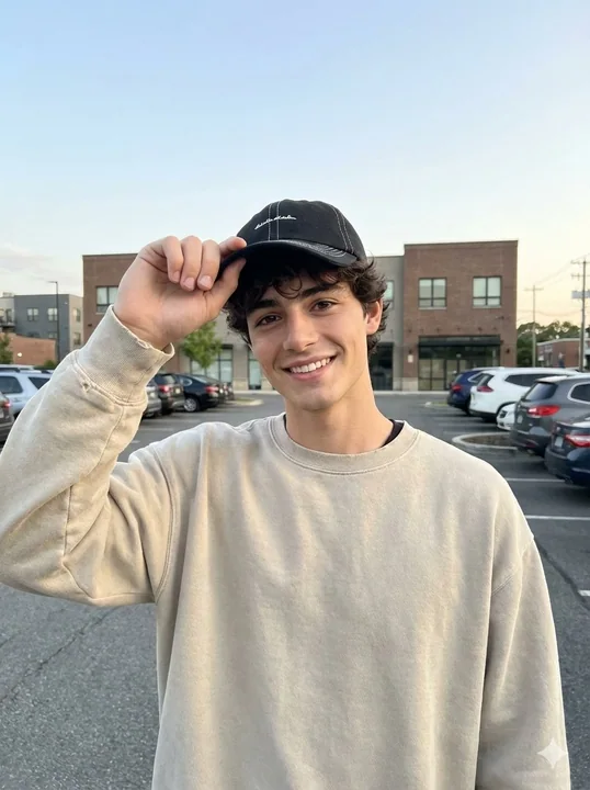 Natural smile captured at the parking lot in the evening