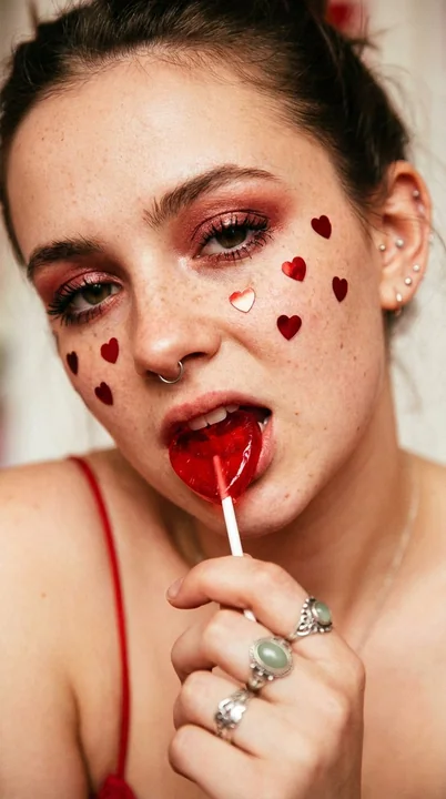 Macrphotographie sucrée et cool sous un bonbon à la menthe rouge