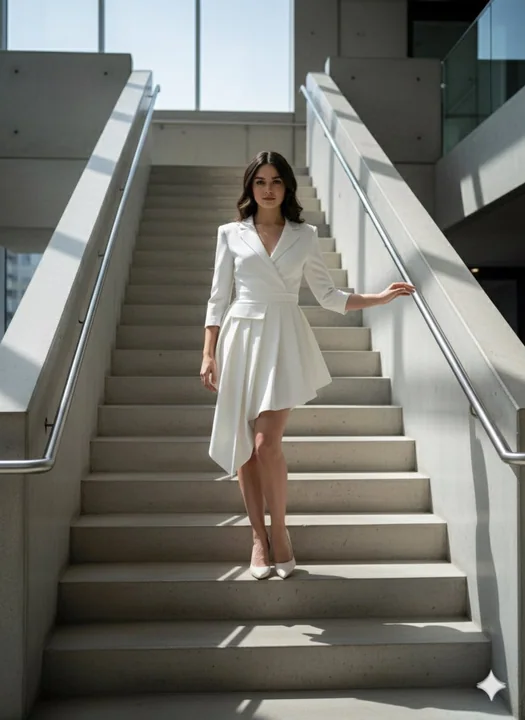 Modern Stairwell's Quiet, Pure White Power
