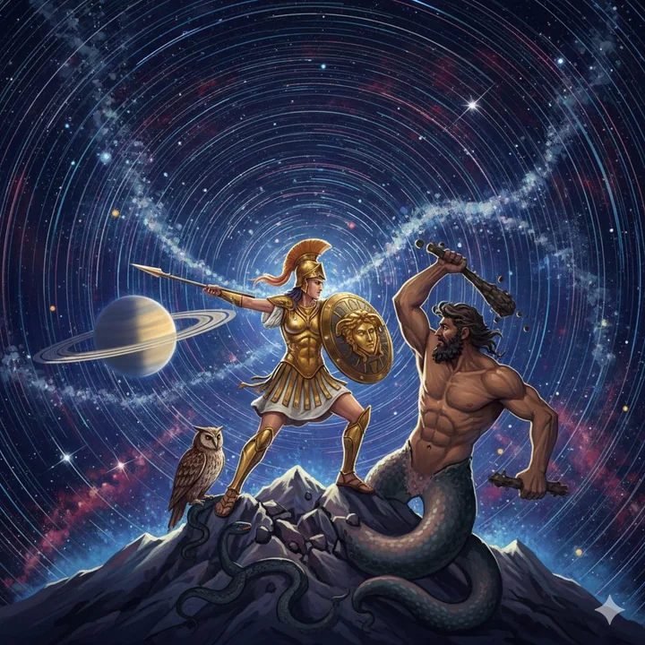 Athena's Final Battle with Enceladus
