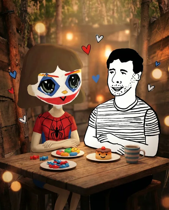 Warm and Romantic Date for Cross-Dimensional Characters
