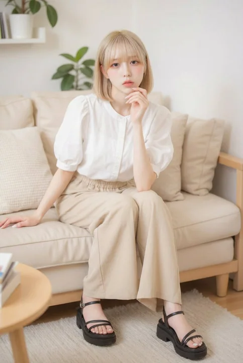 Partage de tenue réelle à porter à l'intérieur pour une soirée chaleureuse