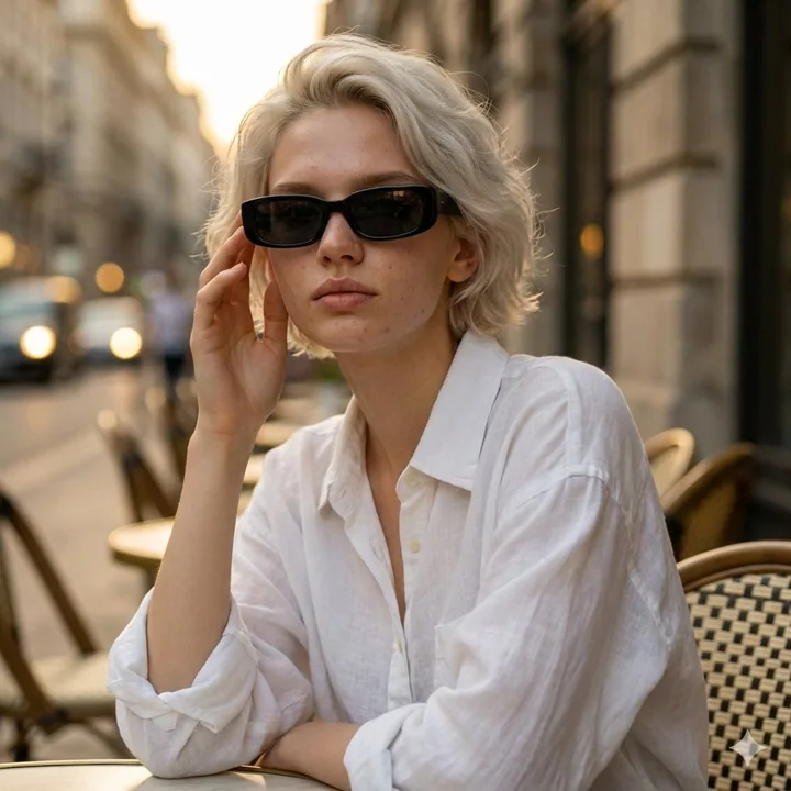 Fille de café en Europe, moment d'or
