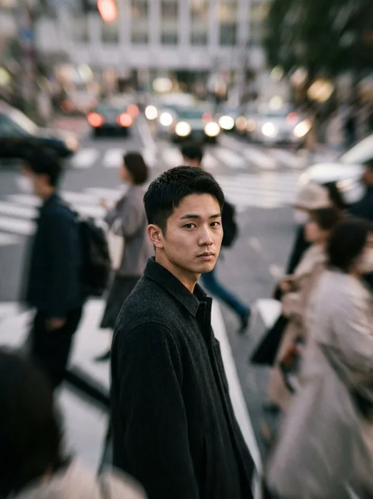 A quiet solitary figure amidst the noisy crowd