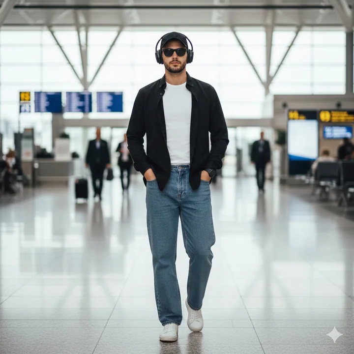 Mode masculine à l'aéroport : l'esthétique de voyage décontracté