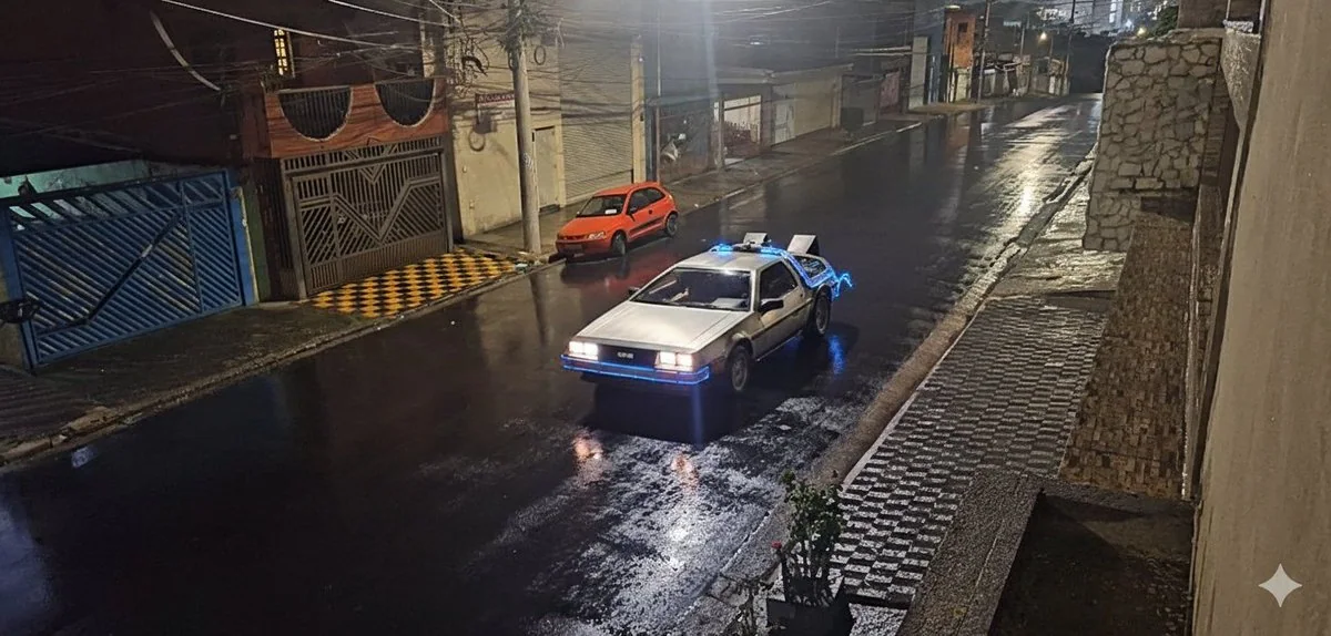 『バック・トゥ・ザ・フューチャー』のデローニングが街を驚かせる