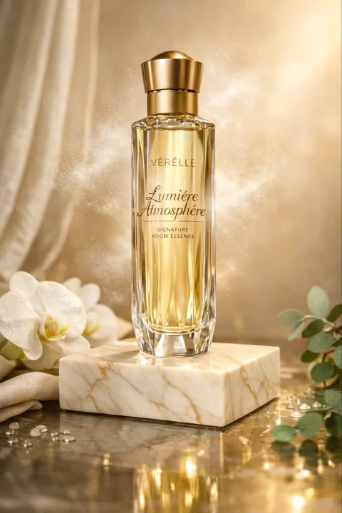 Bouteille de cristal parfumée de luxe, clichés de lumière et d'ombre élégants