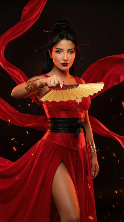 烈焰紅裙戦神女神映画感特写