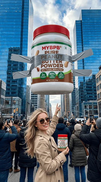 Giant Peanut Butter Spectacle on the Skyscraper