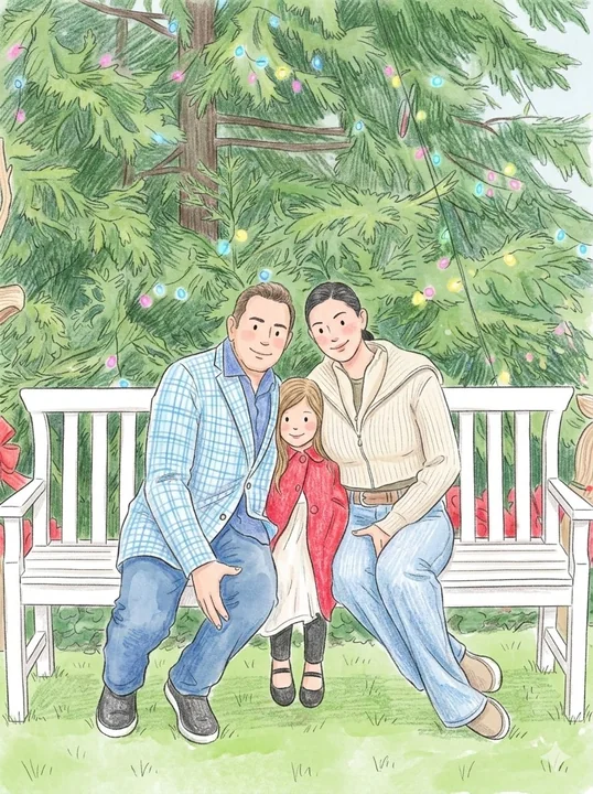 癒し系の彩鉛・水彩画風の人物イラスト
