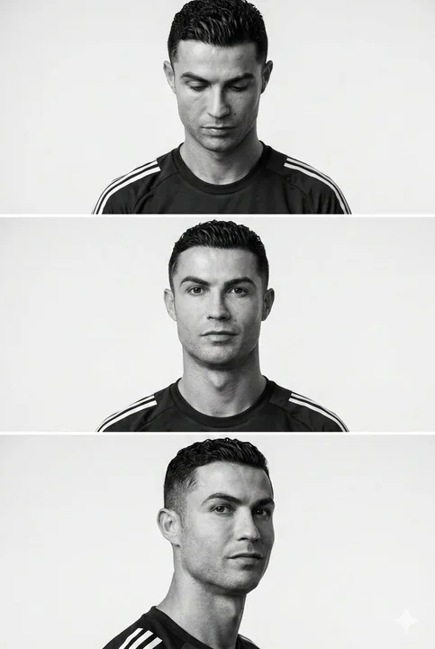 Minimalist Black and White Male Portrait Triptych