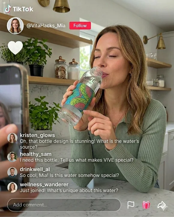 Скриншот видео с китайского TikTok-канала, показывающего кухонные инструменты, которыми пользуются знаменитости
