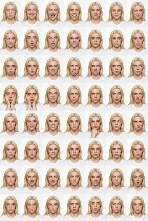 Portrait de visages masculins polyvalents sous un studio photo en blanc pur