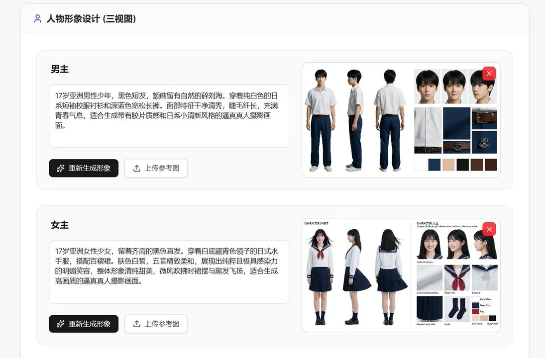 Professional Role Three-View Setup Reference Figure