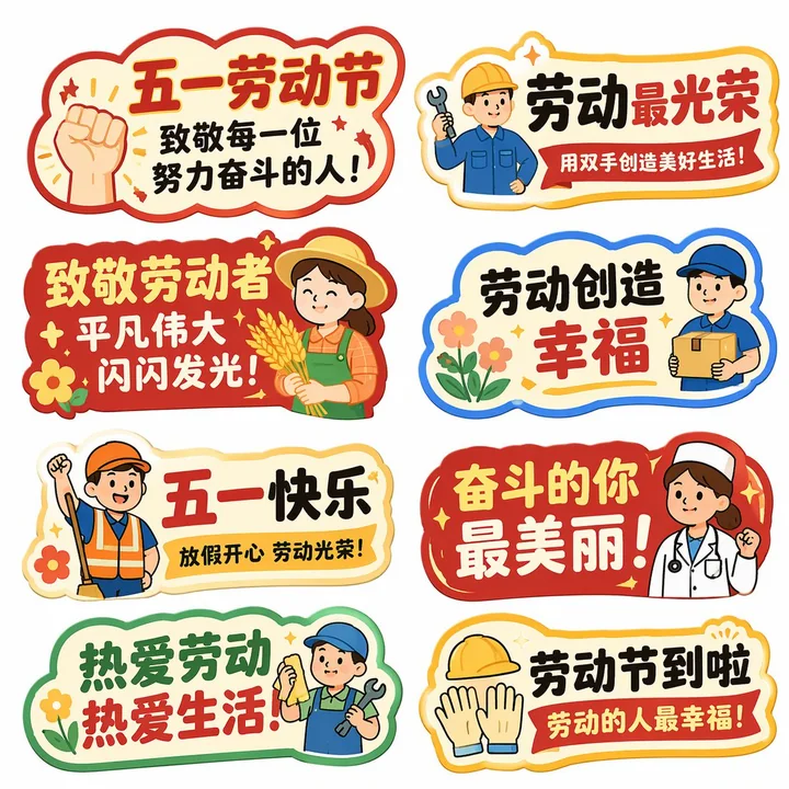 五一労働節の手举牌のクリエイティブなデザイン集