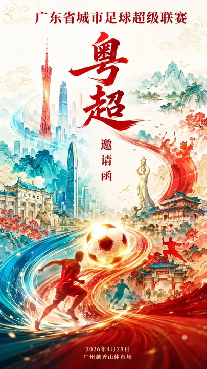 Affiche d'invitation au style national chinois pour le championnat provincial de Guangdong