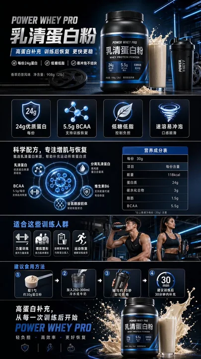 Fitness Protein Powder E-commerce Product Page