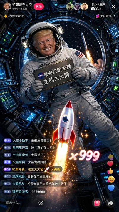 特朗普太空直播观看人数破千万