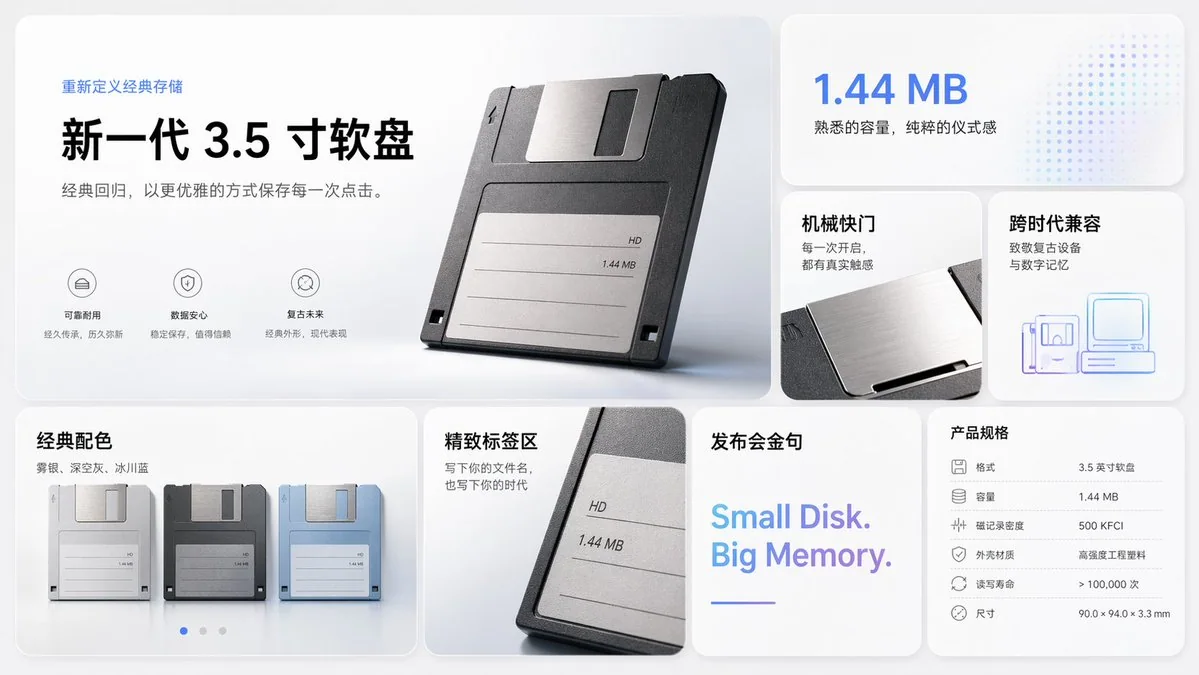苹果风格软盘发布会宣传图
