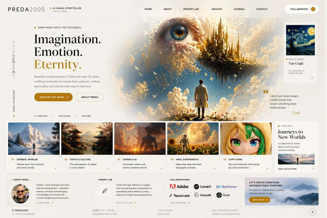 High-end personal website design for art masters