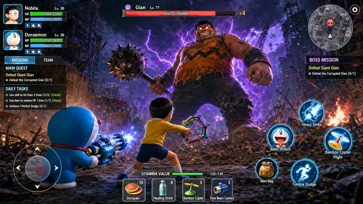 Post-Apocalyptic Blue Fat Man Battle with Pinyin Fat Tiger