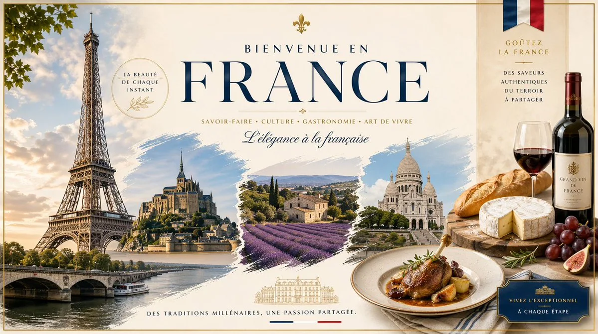 French Style Iconic Food Poster