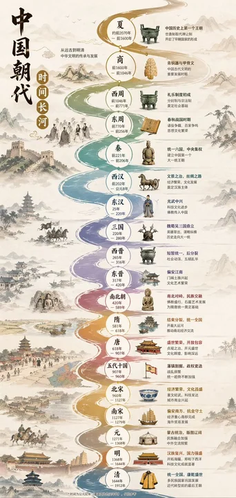 China's Dynasties Timeline Infographic Design