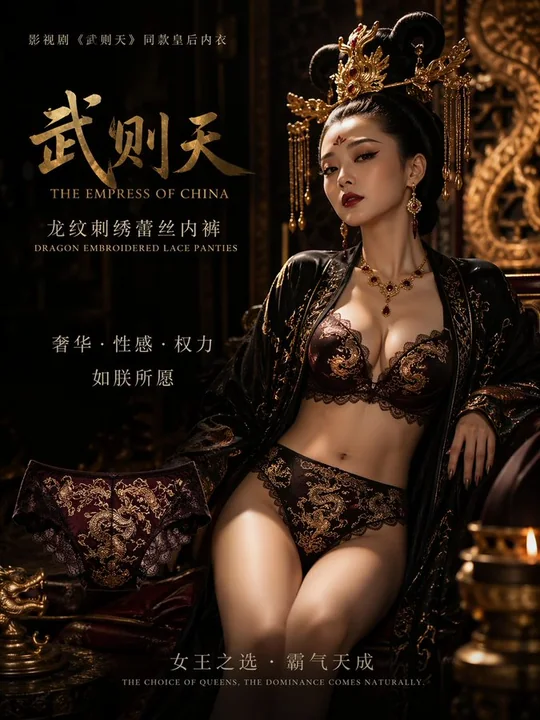 Dark Court Empress Wu Zetian Style Underwear Photoshoot