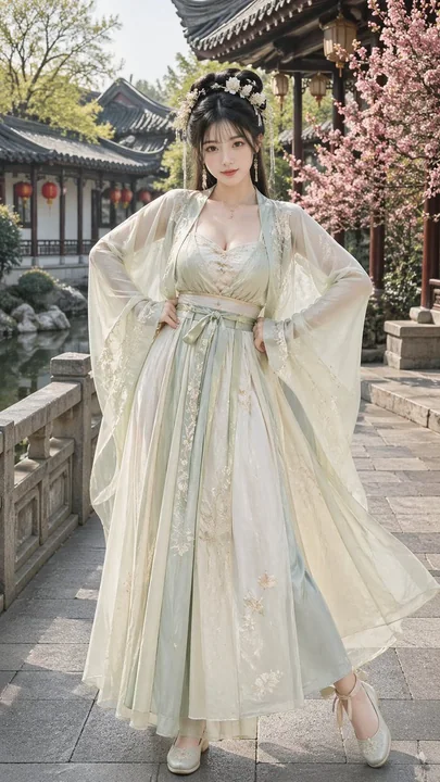 淡紫宋風漢服絶美インフルエンサー