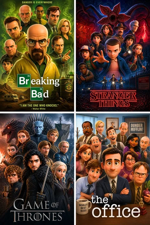 Affiche du film 3D de Pixar avec des étoiles brillantes