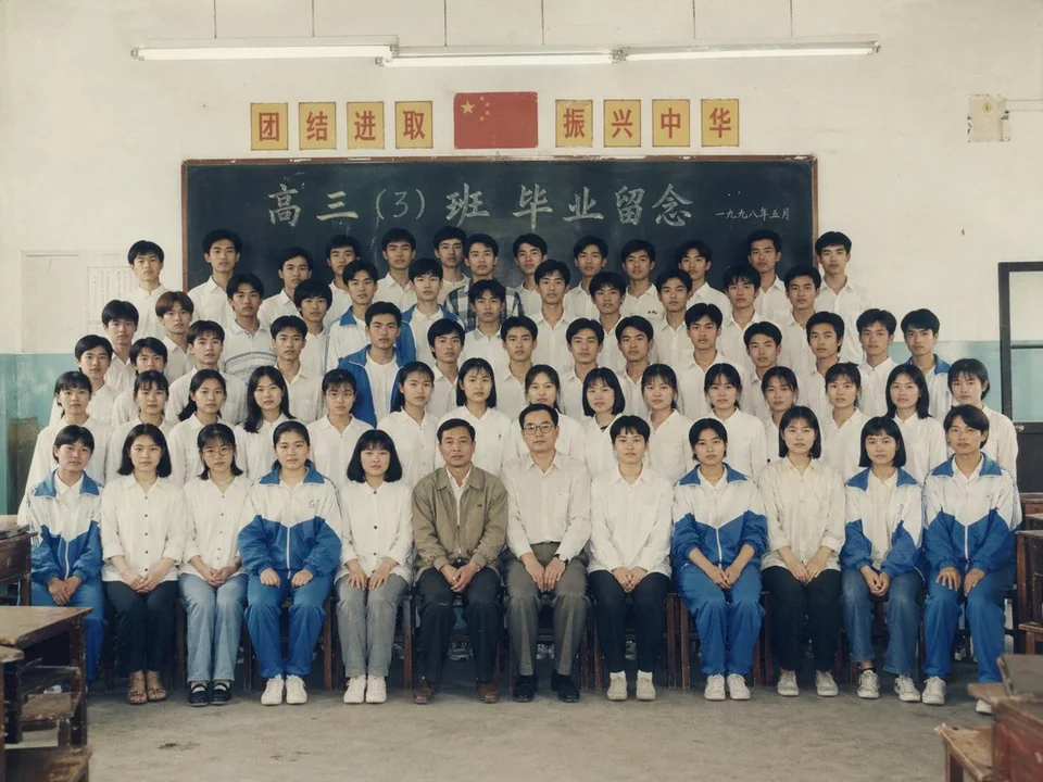 Photograph de classe du lycée des années 1990