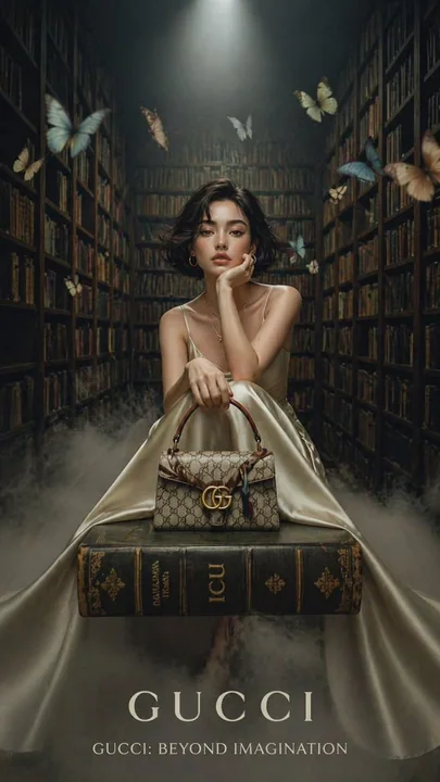 Vêtements de luxe dans une bibliothèque vintage