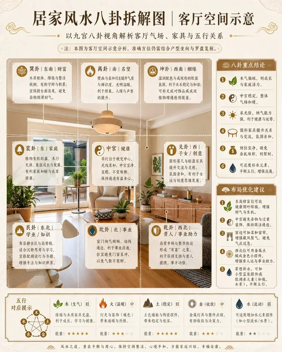 住宅の風水八卦の深く詳しい解析図