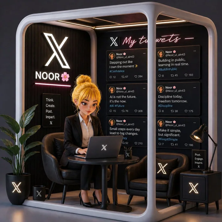 مكتب X تحت ضوء الأضواء النيون