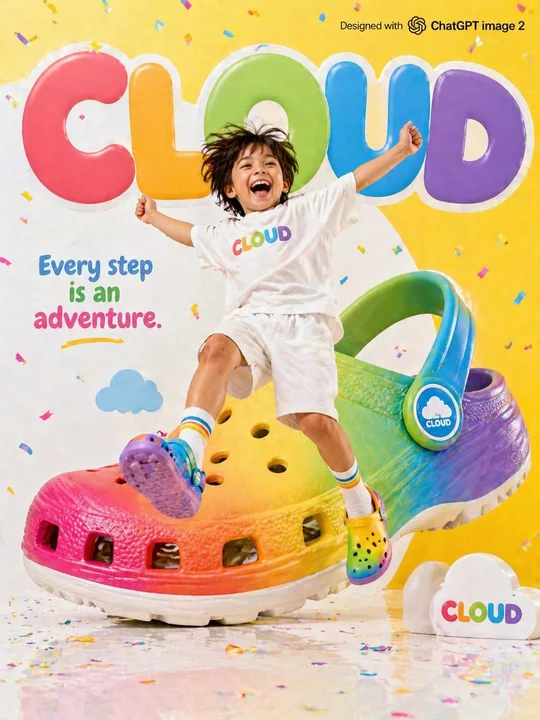 Cloud Kids Shoes Happy Jumping Advertisement
